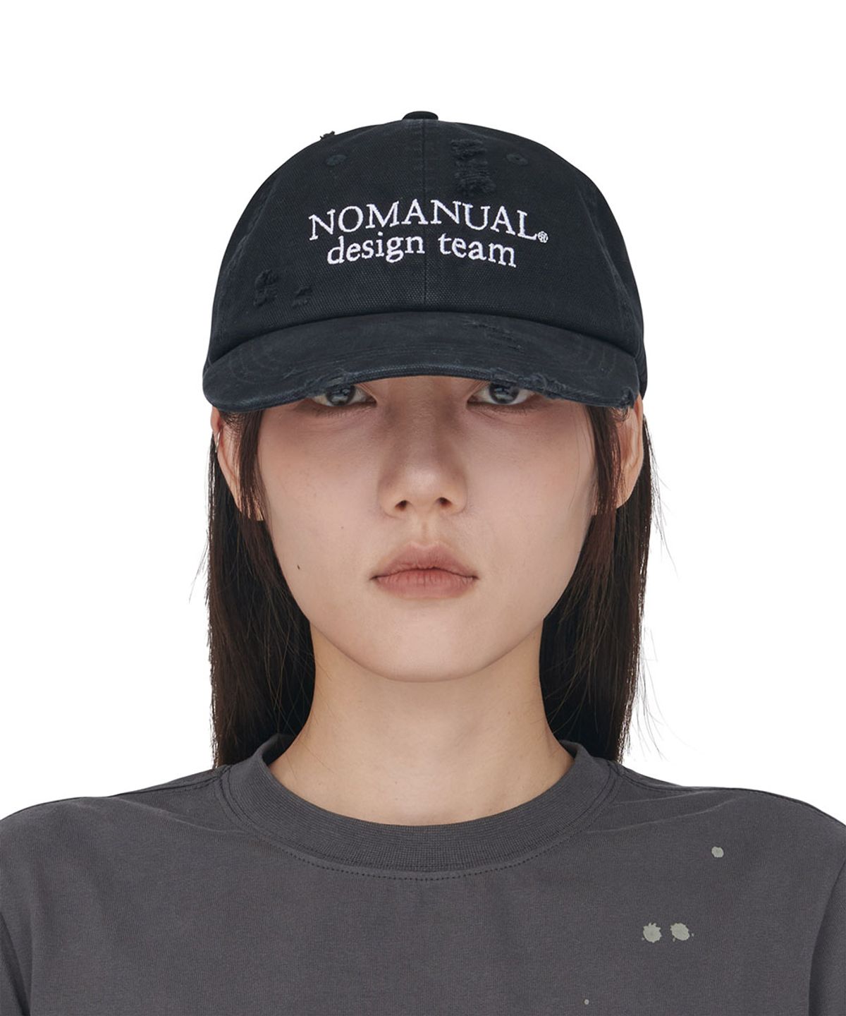 노매뉴얼(NOMANUAL) D.T BALL CAP 261 - WASHED BLACK