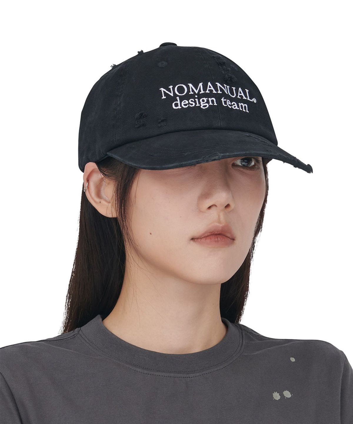 노매뉴얼(NOMANUAL) D.T BALL CAP 261 - WASHED BLACK