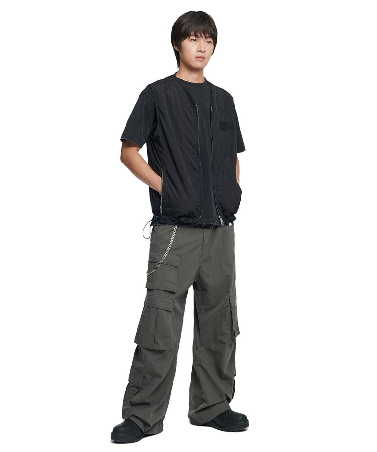 노매뉴얼(NOMANUAL) CONA CARGO PANTS - CHARCOAL