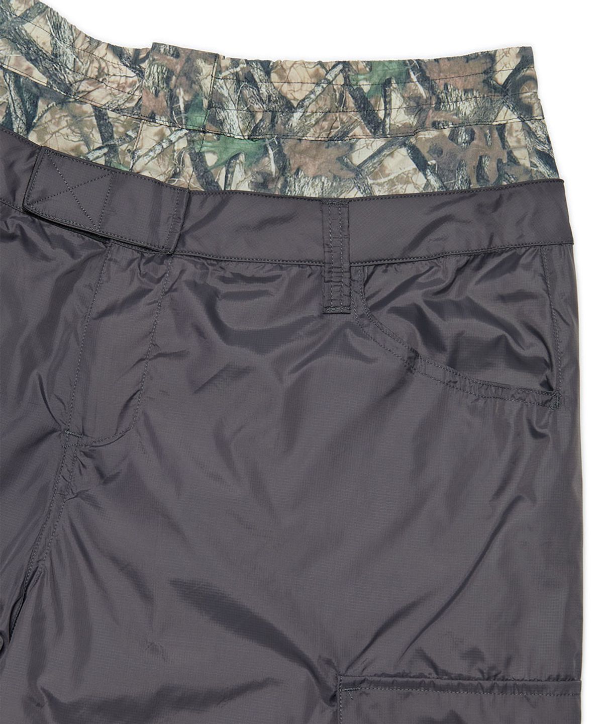 노매뉴얼(NOMANUAL) NATURE CAMO LAYERED PANTS - CHARCOAL