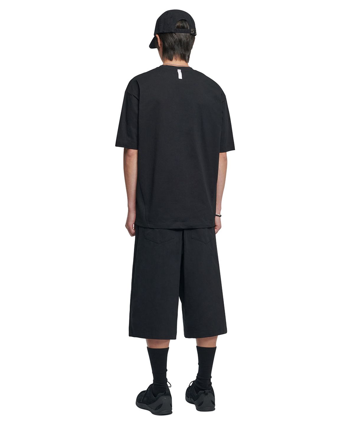 노매뉴얼(NOMANUAL) W.B BERMUDA SWEATPANTS - BLACK
