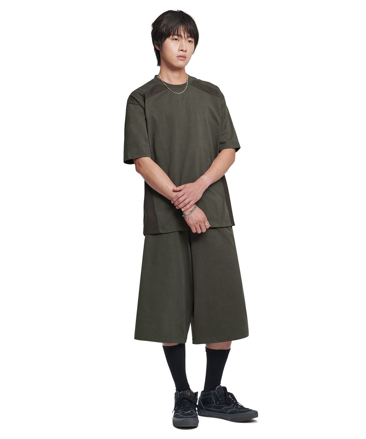 노매뉴얼(NOMANUAL) W.B BERMUDA SWEATPANTS - CHARCOAL