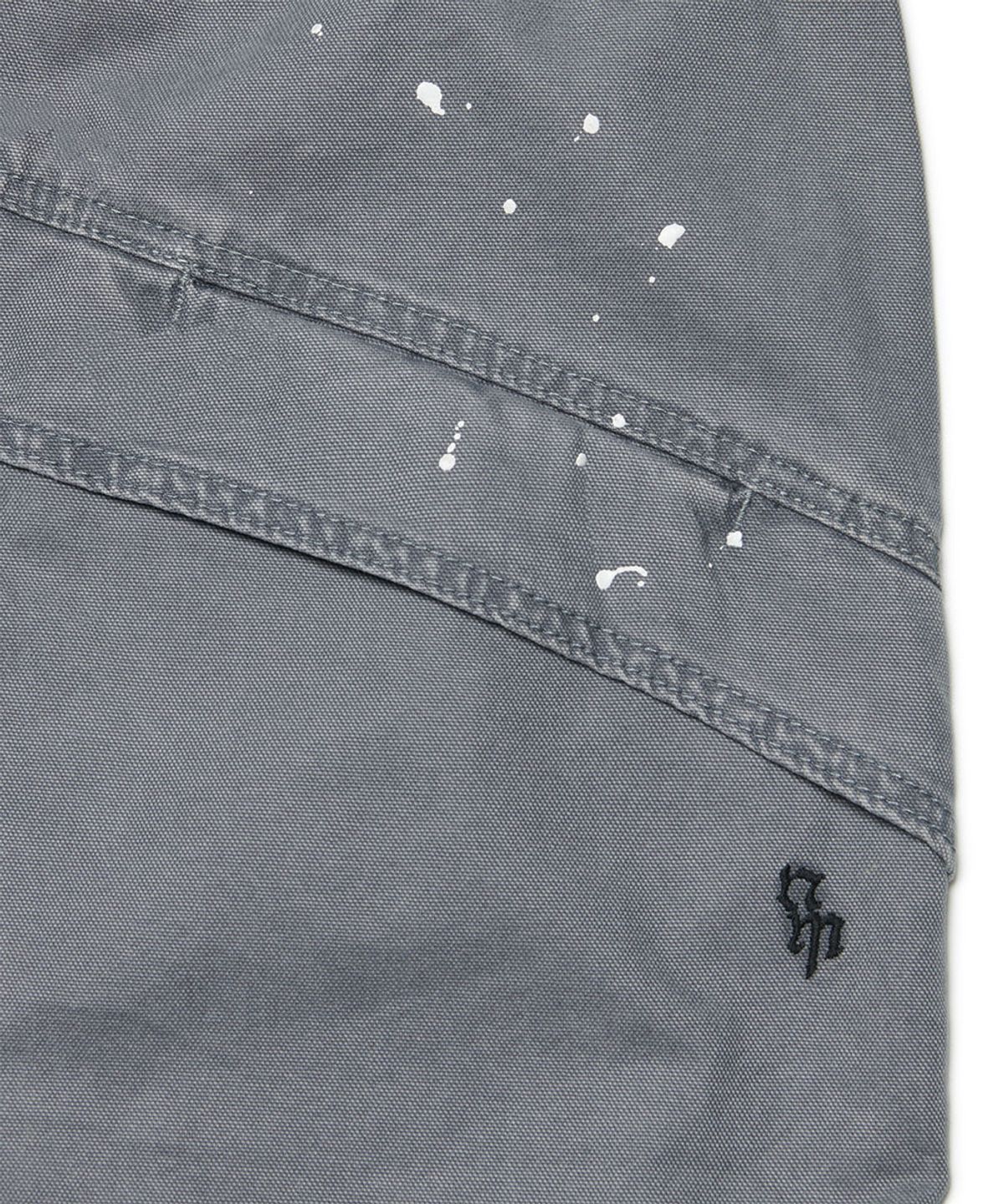노매뉴얼(NOMANUAL) PAINTED DOUBLE KNEE SHORTS - WASHED GRAY