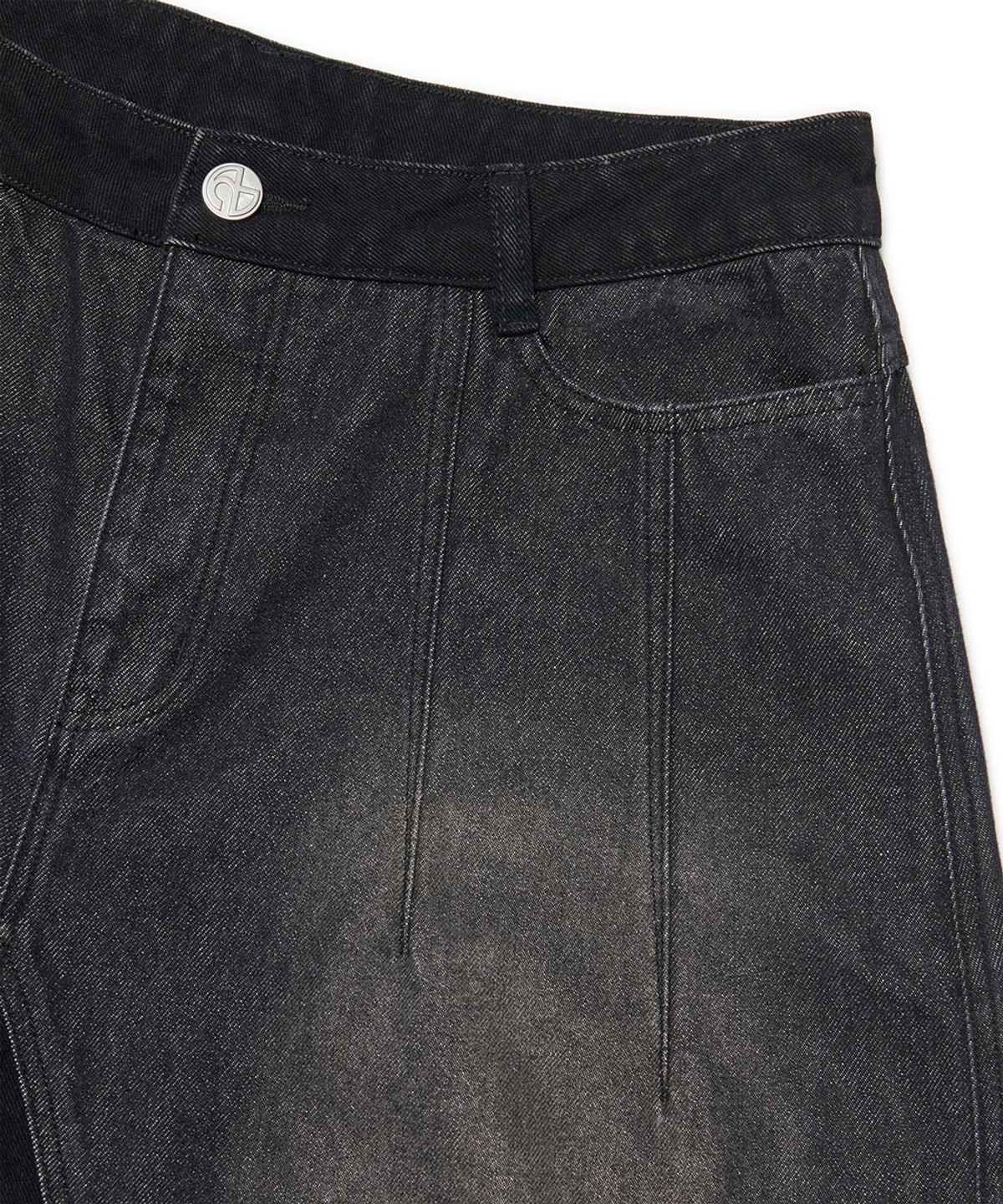 노매뉴얼(NOMANUAL) D.T WASHED DENIM BERMUDA PANTS - WASHED BLACK