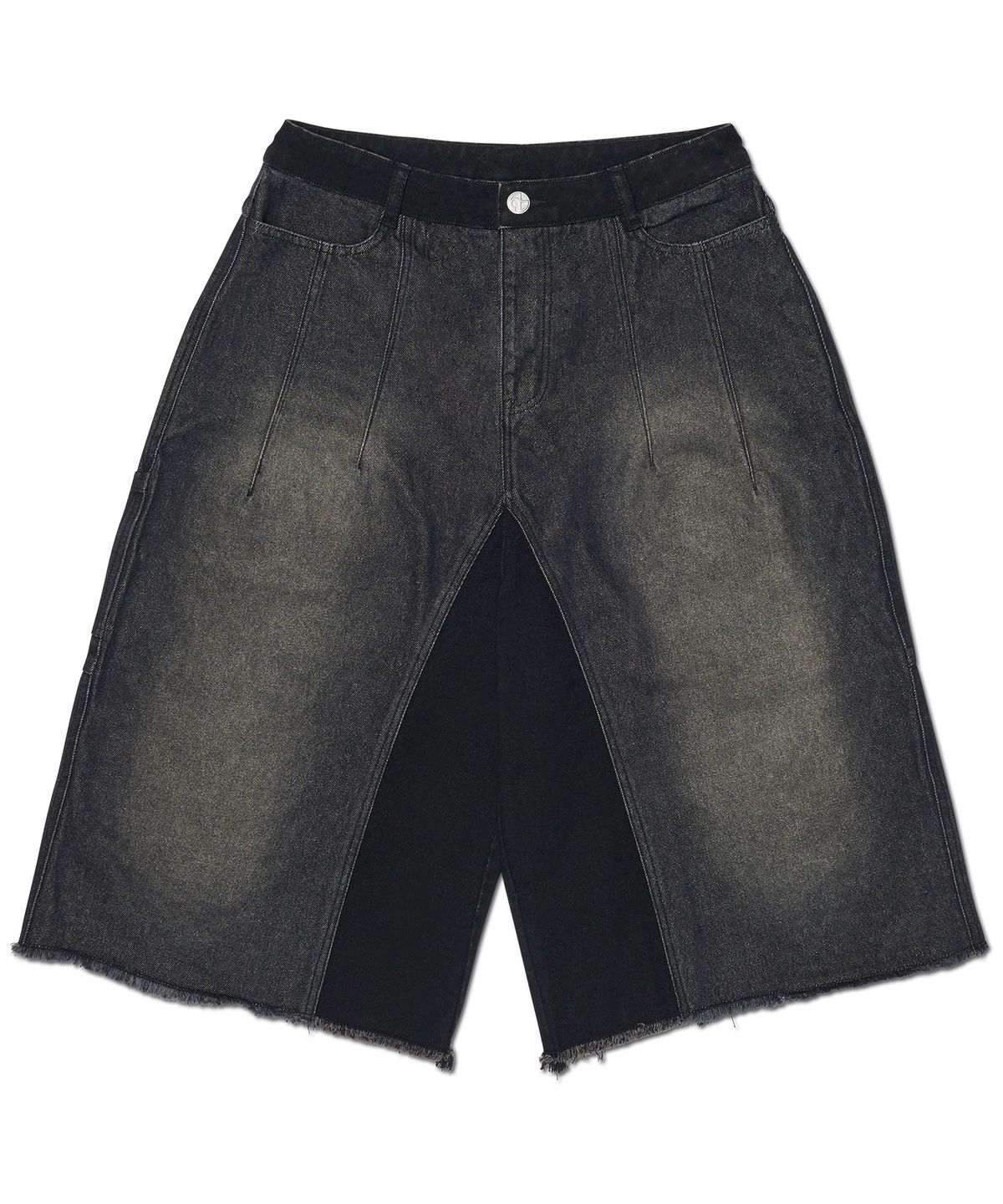 노매뉴얼(NOMANUAL) D.T WASHED DENIM BERMUDA PANTS - WASHED BLACK