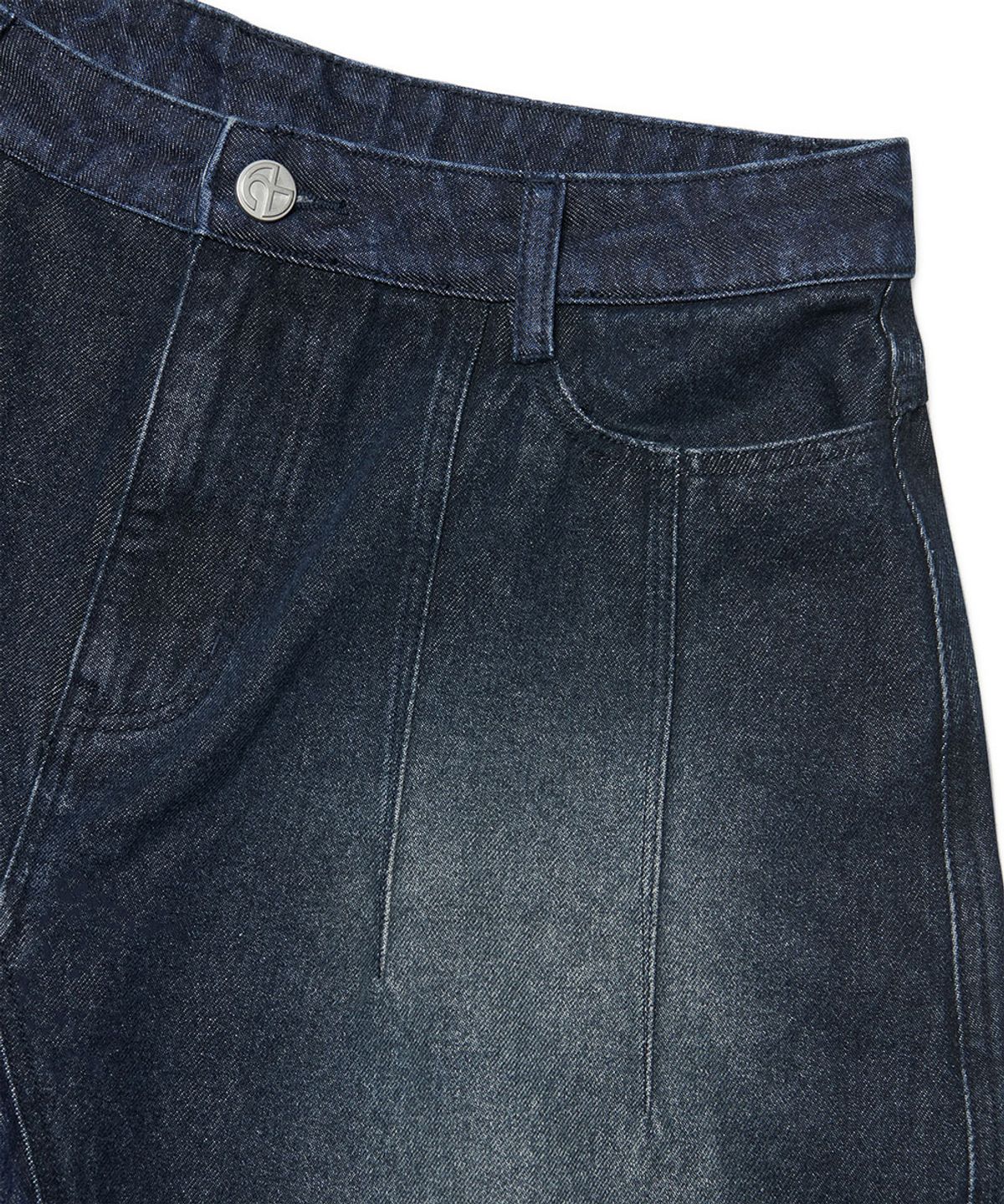 노매뉴얼(NOMANUAL) D.T WASHED DENIM BERMUDA PANTS - WASHED NAVY