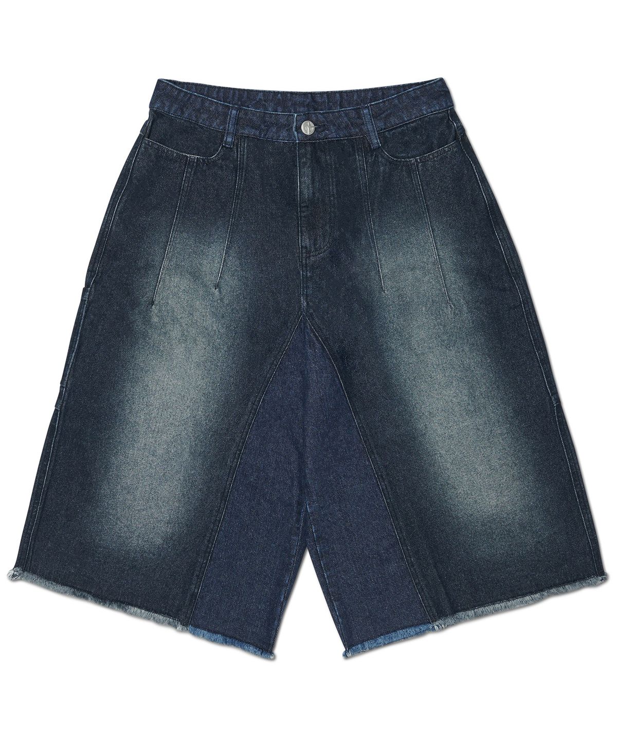 노매뉴얼(NOMANUAL) D.T WASHED DENIM BERMUDA PANTS - WASHED NAVY