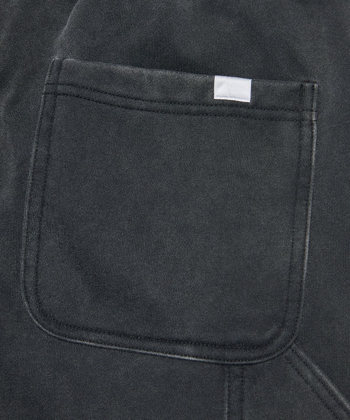 노매뉴얼(NOMANUAL) DOUBLE KNEE SWEAT SHORTS - WASHED BLACK