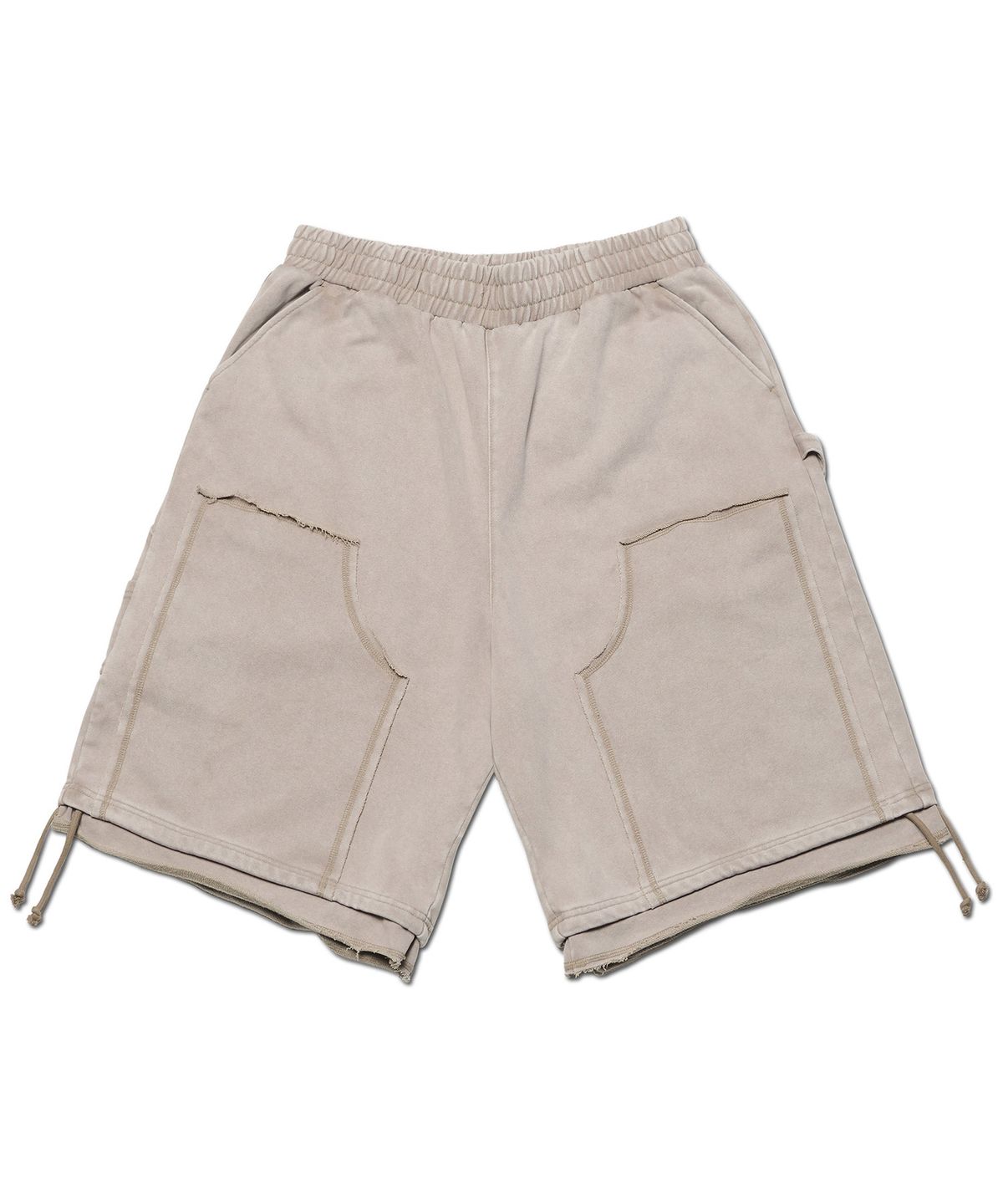 노매뉴얼(NOMANUAL) DOUBLE KNEE SWEAT SHORTS - WASHED BEIGE