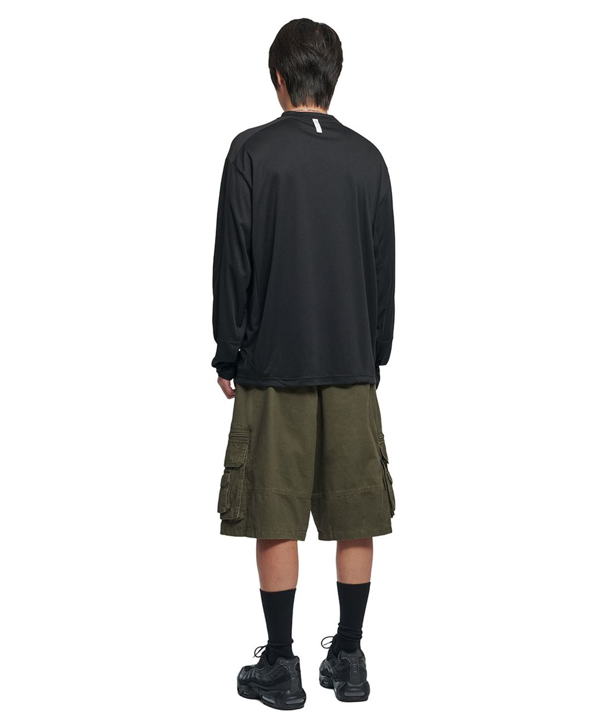 노매뉴얼(NOMANUAL) WASHED CARGO SHORTS - OLIVE