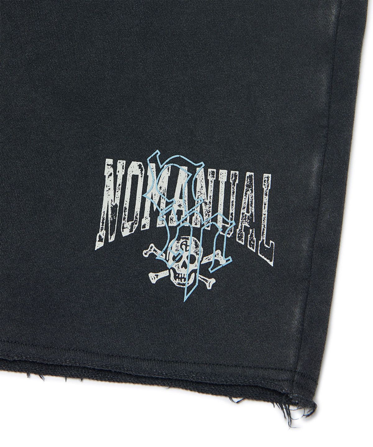 노매뉴얼(NOMANUAL) NM SKULL SWEATSHORT - WASHED BLACK