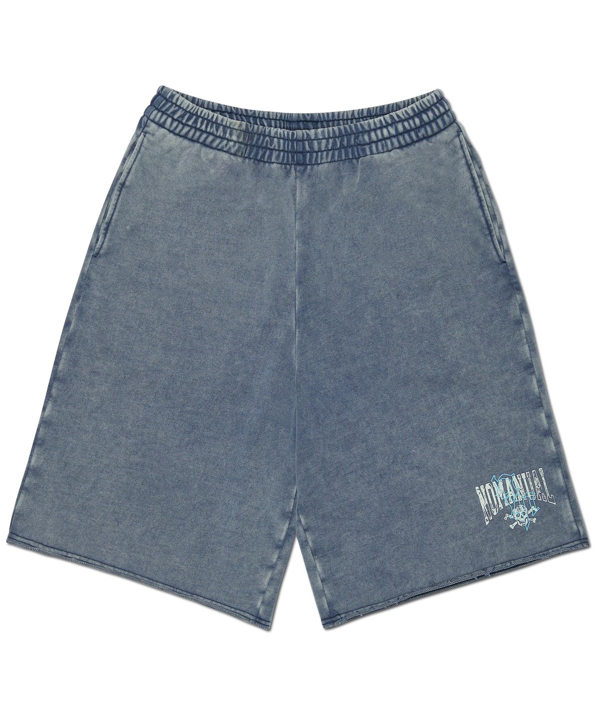 노매뉴얼(NOMANUAL) NM SKULL SWEATSHORT - WASHED NAVY