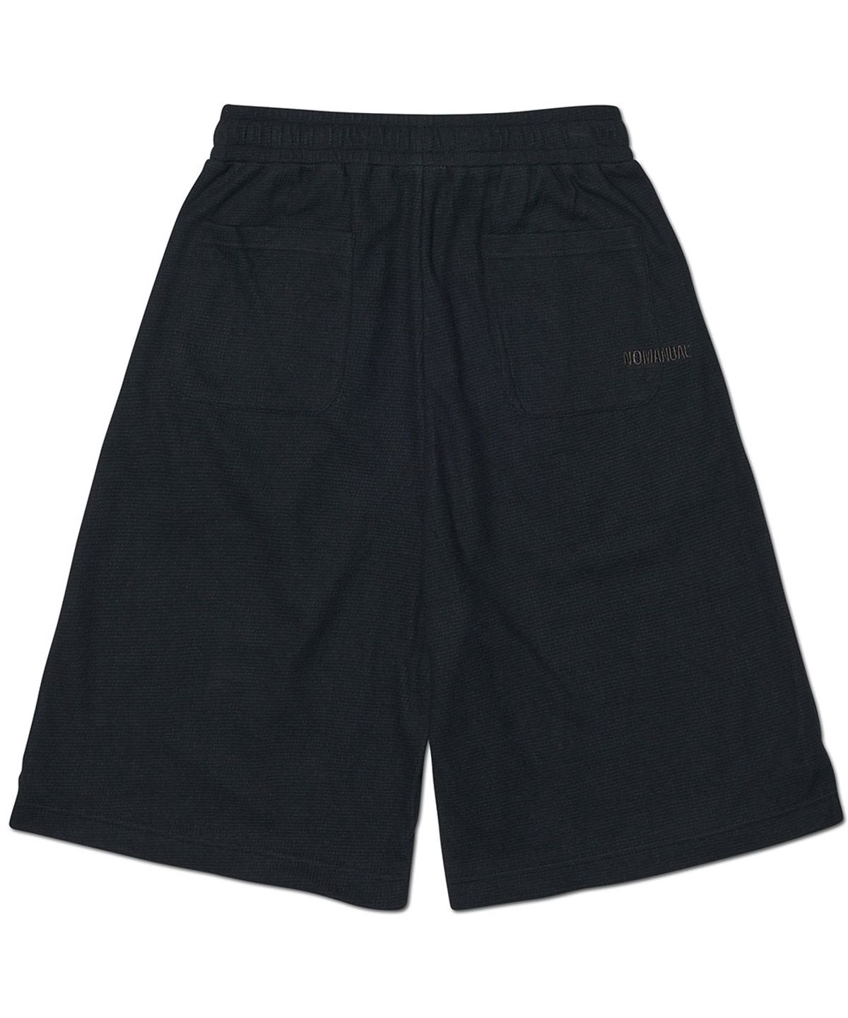 노매뉴얼(NOMANUAL) LIGHT WAFFLE SHORTS - BLACK