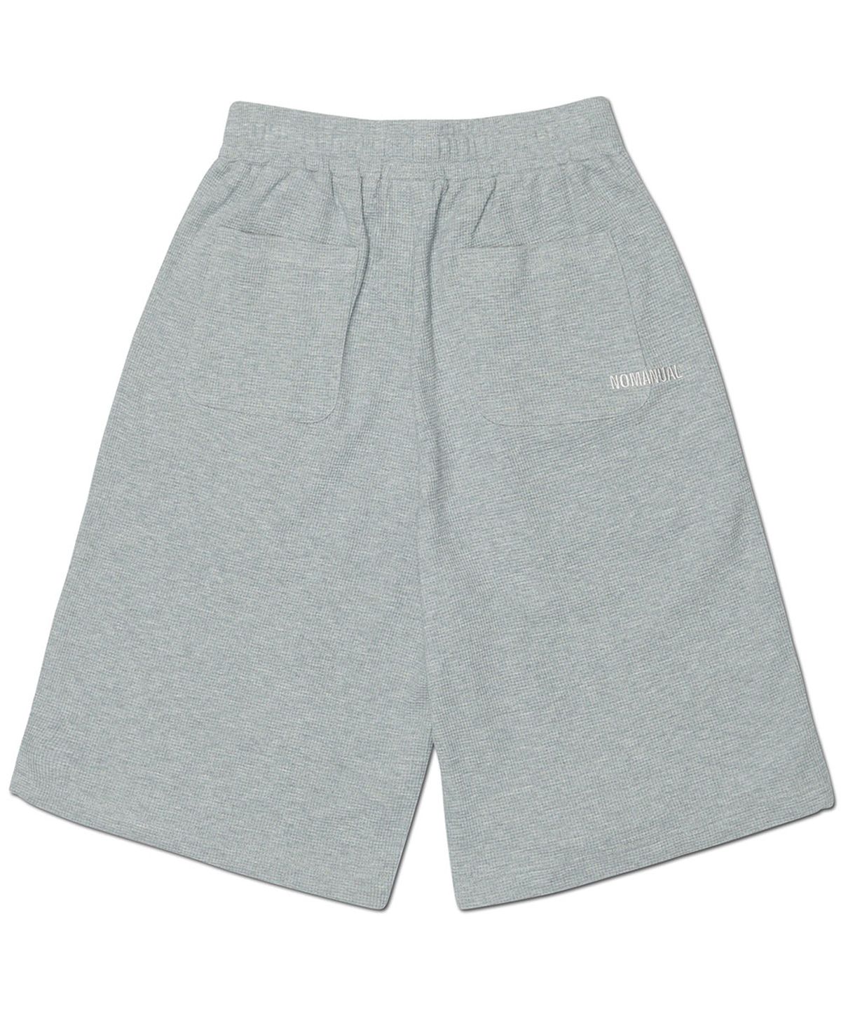 노매뉴얼(NOMANUAL) LIGHT WAFFLE SHORTS - GRAY
