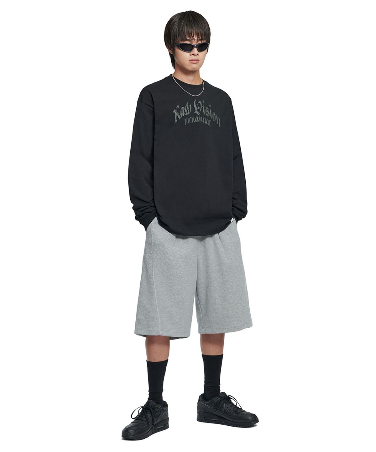 노매뉴얼(NOMANUAL) LIGHT WAFFLE SHORTS - GRAY