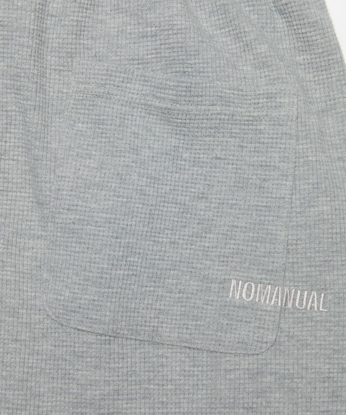 노매뉴얼(NOMANUAL) LIGHT WAFFLE SHORTS - GRAY