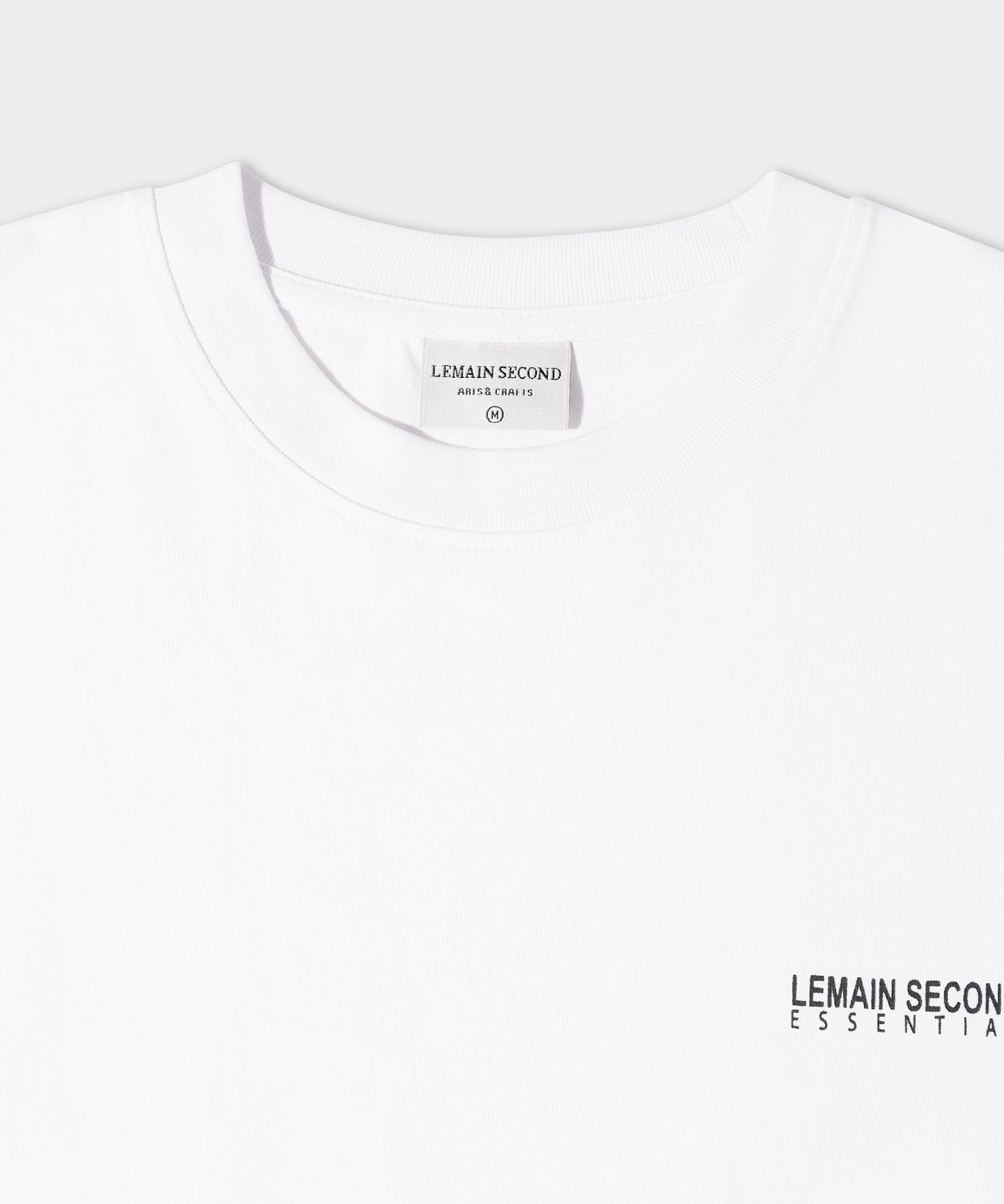리메인세컨드(LEMAIN SECOND) 베이직 로고 나염 오버핏 반팔 티 [화이트]