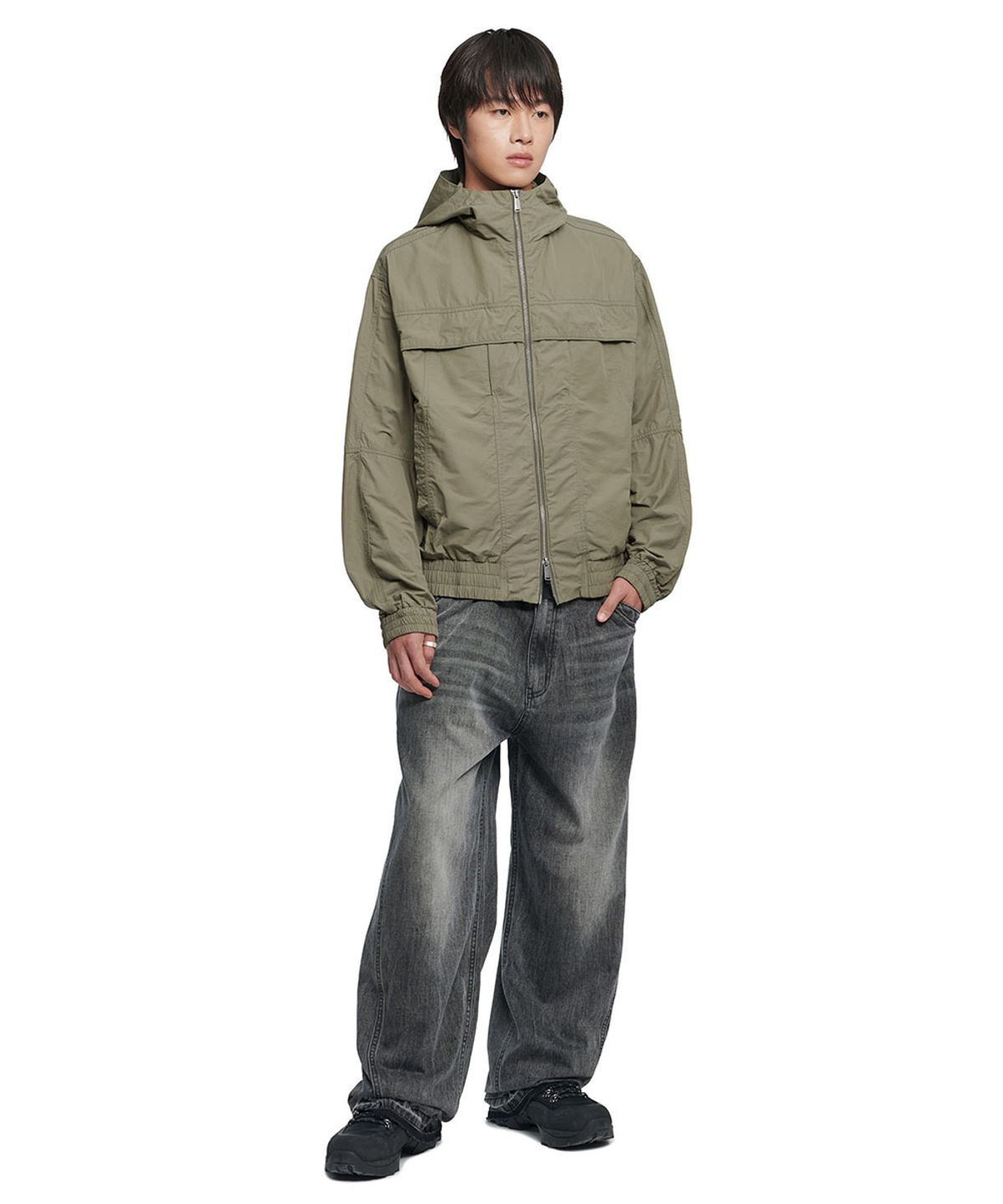 노매뉴얼(NOMANUAL) NEO DENIM PANTS - WASHED GRAY
