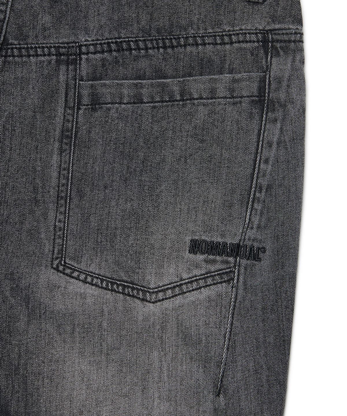 노매뉴얼(NOMANUAL) NEO DENIM PANTS - WASHED GRAY