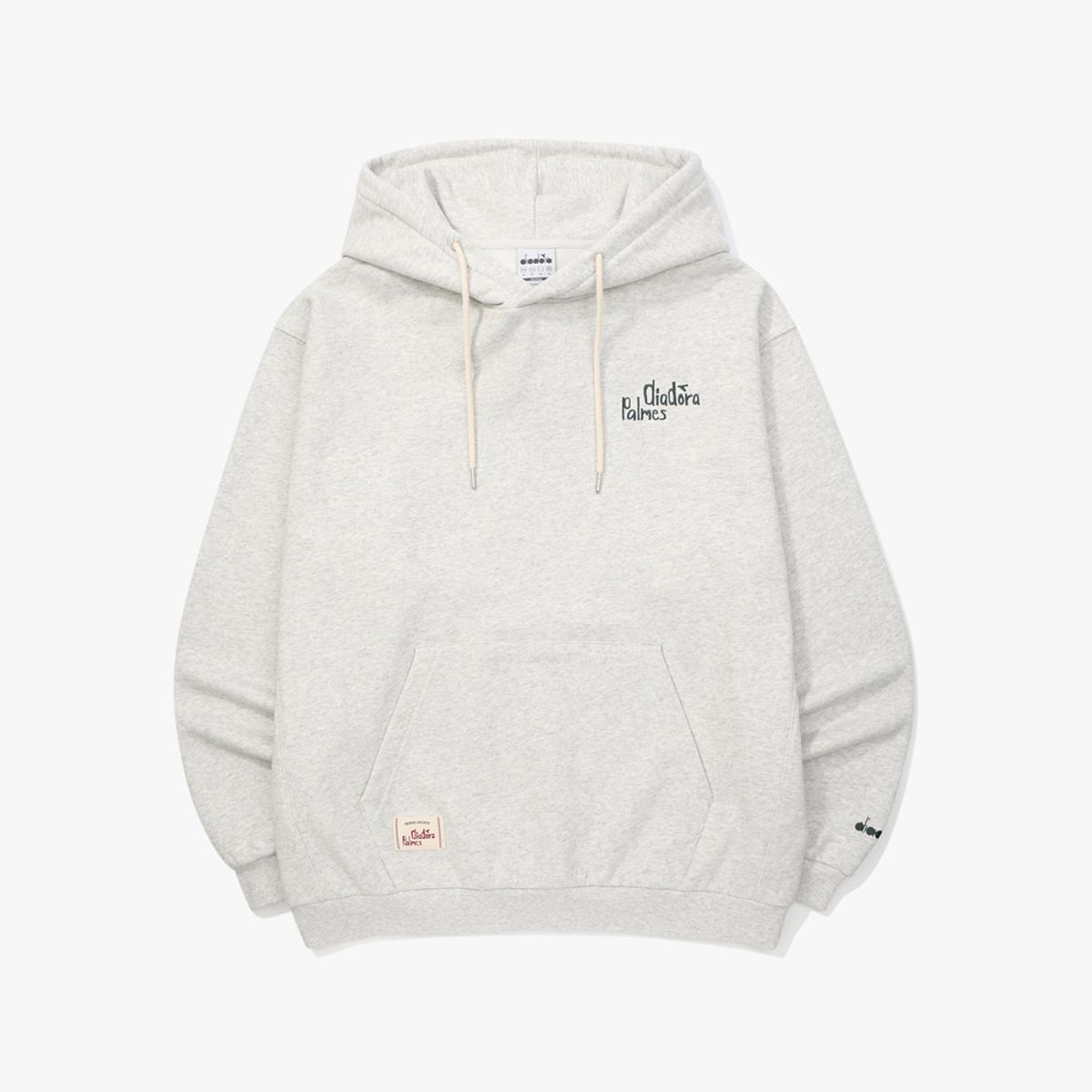 디아도라(diadora) [DIADORA by PALMES] 그래픽 후드티셔츠 MELANGE GREY