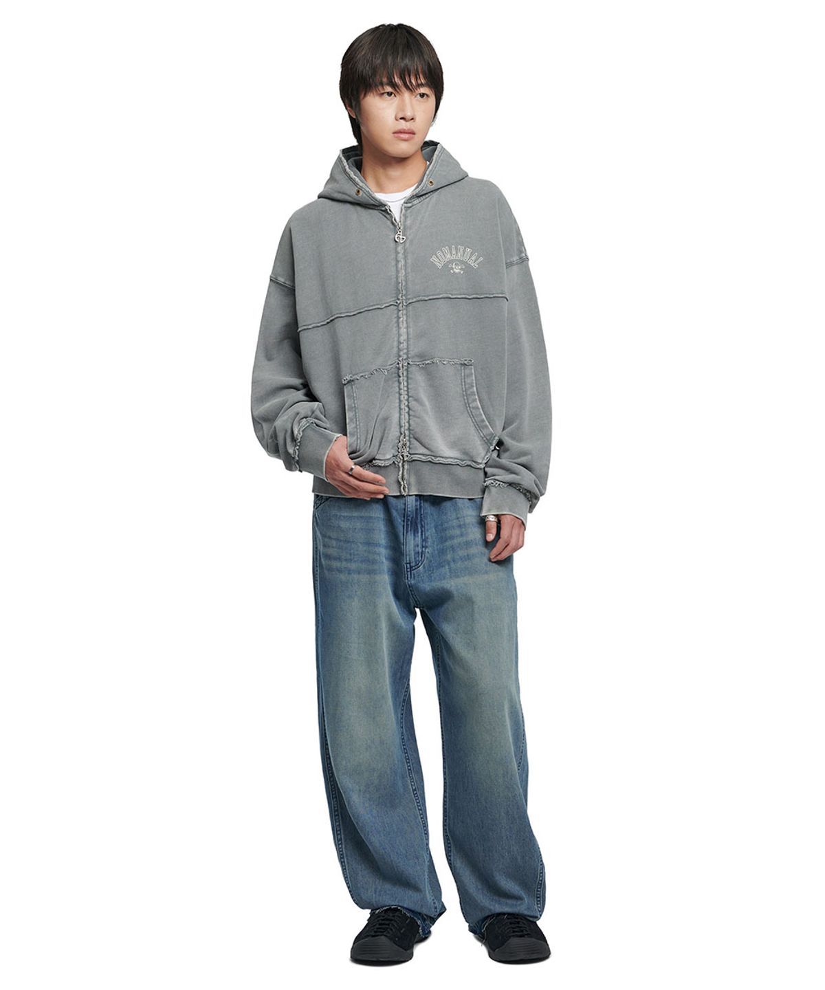 노매뉴얼(NOMANUAL) NEO DENIM PANTS - WASHED BLUE