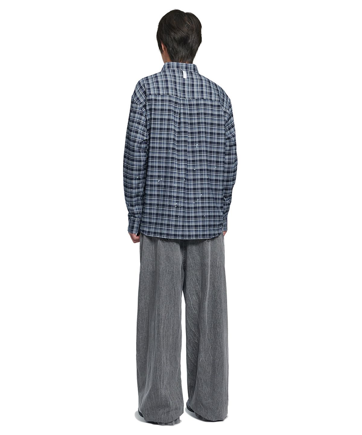 노매뉴얼(NOMANUAL) S.W WIDE DENIM PANTS - WASHED GRAY