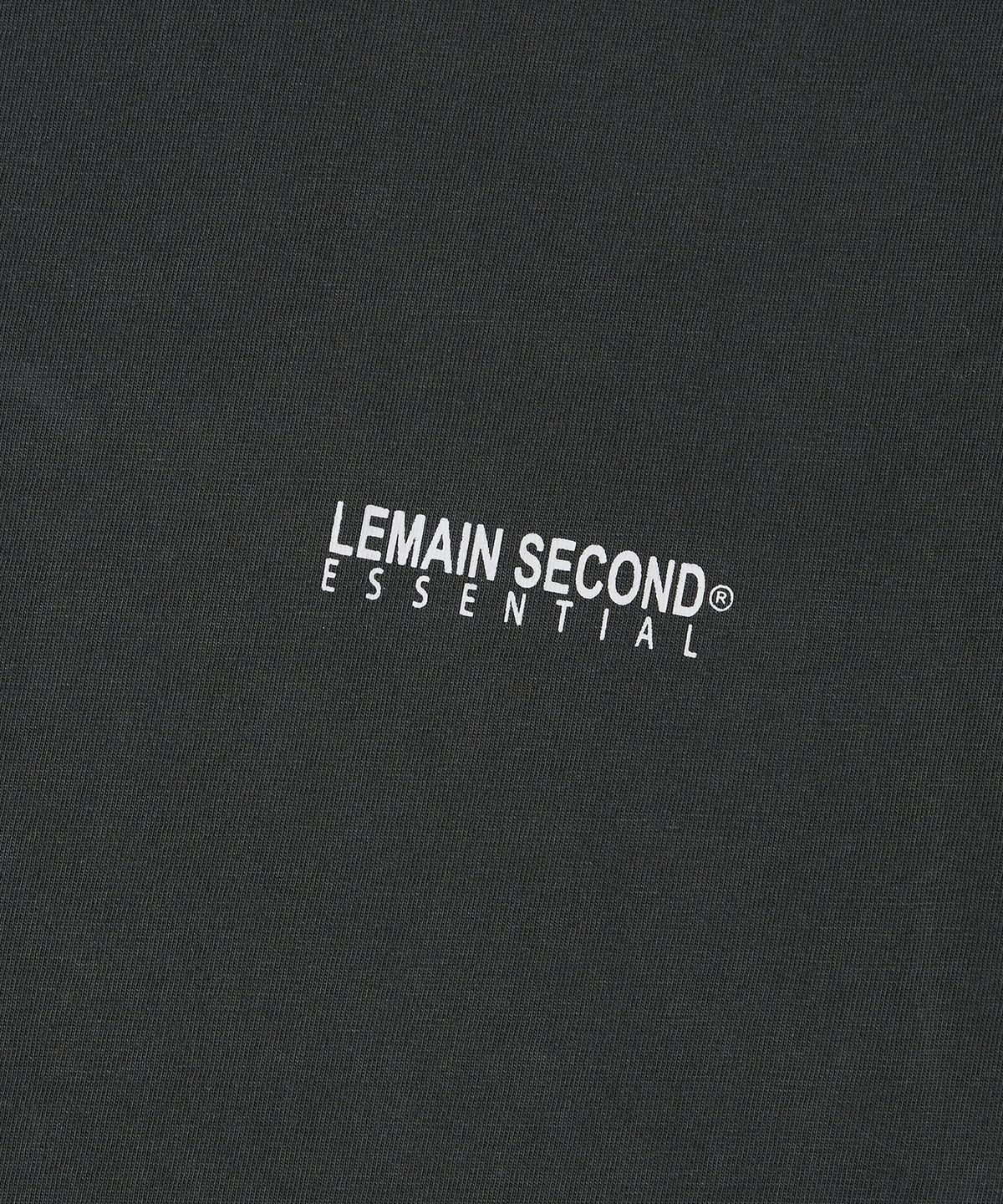 리메인세컨드(LEMAIN SECOND) 베이직 로고 나염 오버핏 반팔 티 [피그먼트 차콜]