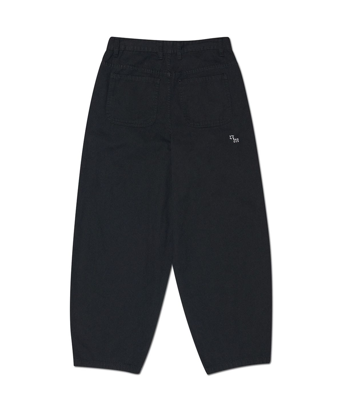 노매뉴얼(NOMANUAL) WAVE CURVED COTTON PANTS - BLACK