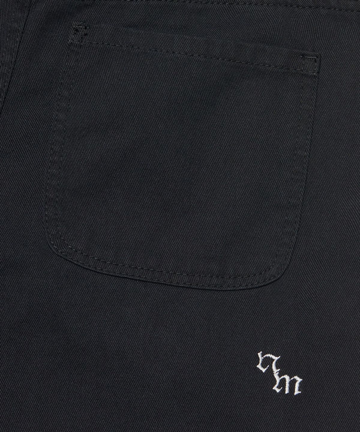노매뉴얼(NOMANUAL) WAVE CURVED COTTON PANTS - BLACK
