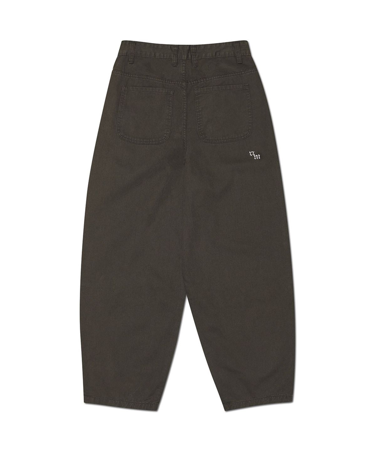 노매뉴얼(NOMANUAL) WAVE CURVED COTTON PANTS - CHARCOAL