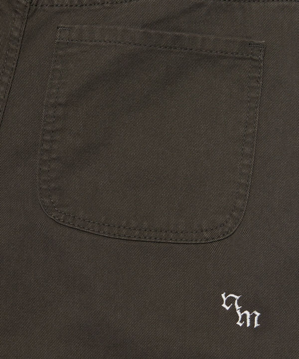 노매뉴얼(NOMANUAL) WAVE CURVED COTTON PANTS - CHARCOAL