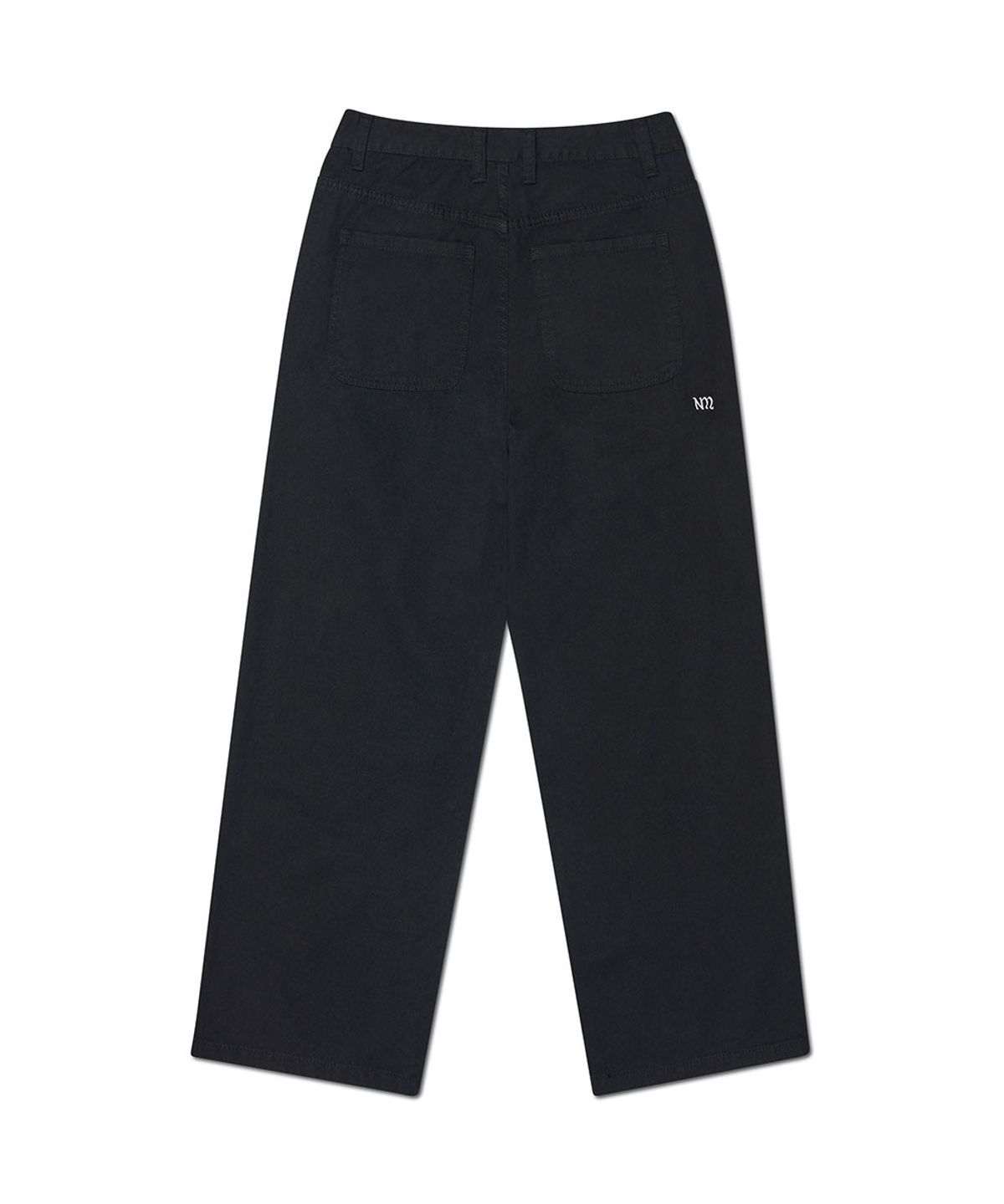 노매뉴얼(NOMANUAL) ROOMY LOOSE COTTON PANTS - BLACK