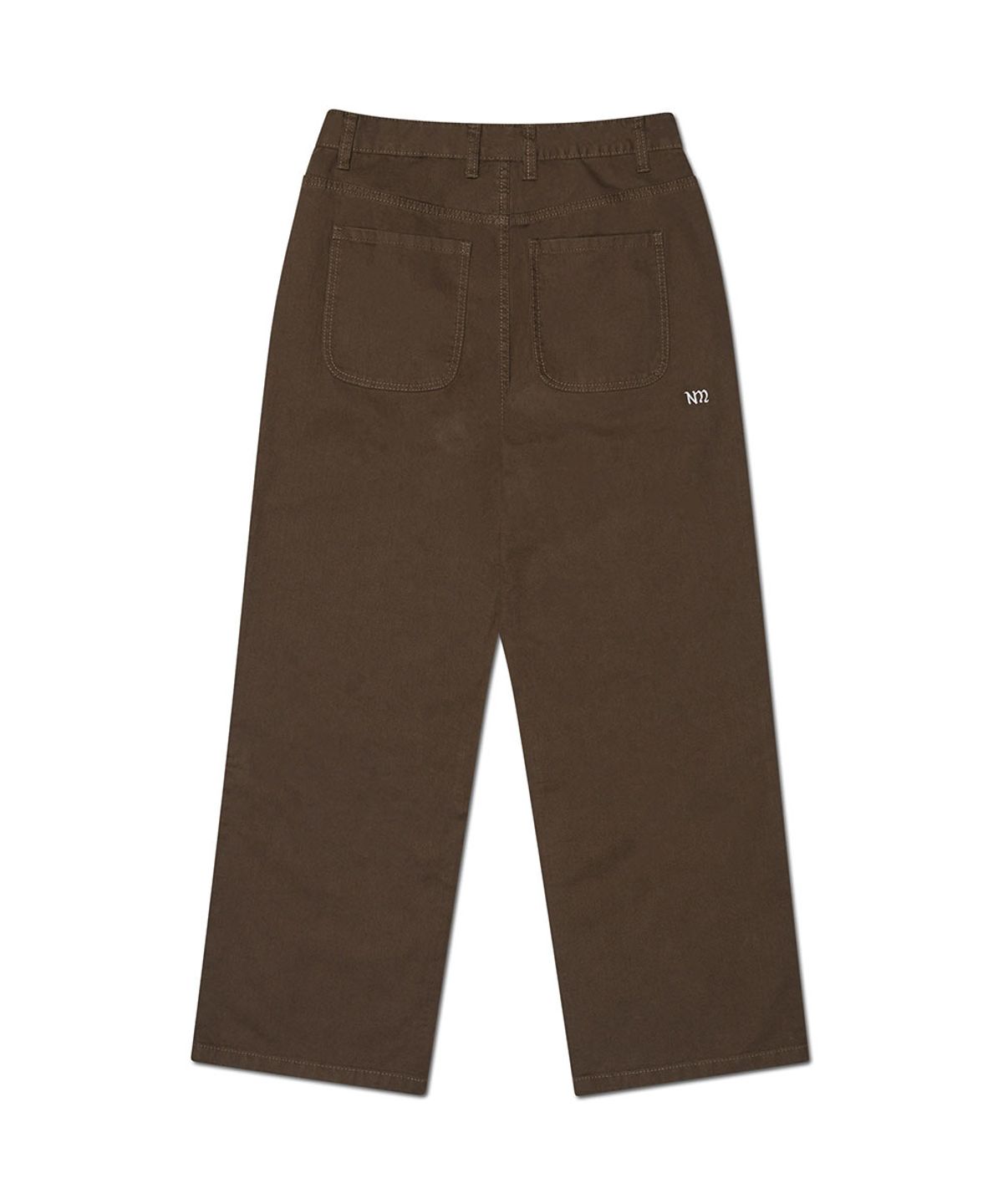 노매뉴얼(NOMANUAL) ROOMY LOOSE COTTON PANTS - BROWN