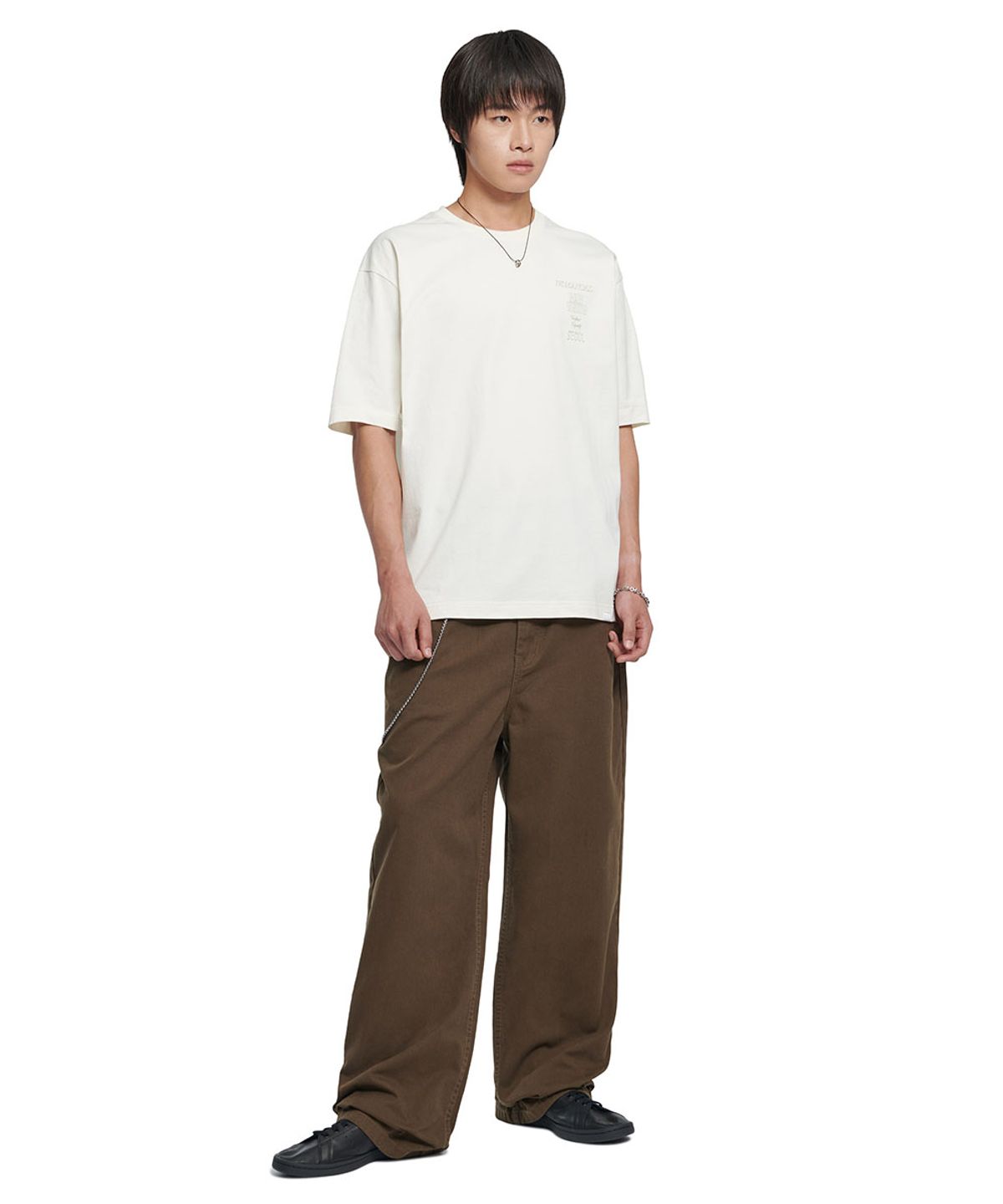 노매뉴얼(NOMANUAL) ROOMY LOOSE COTTON PANTS - BROWN