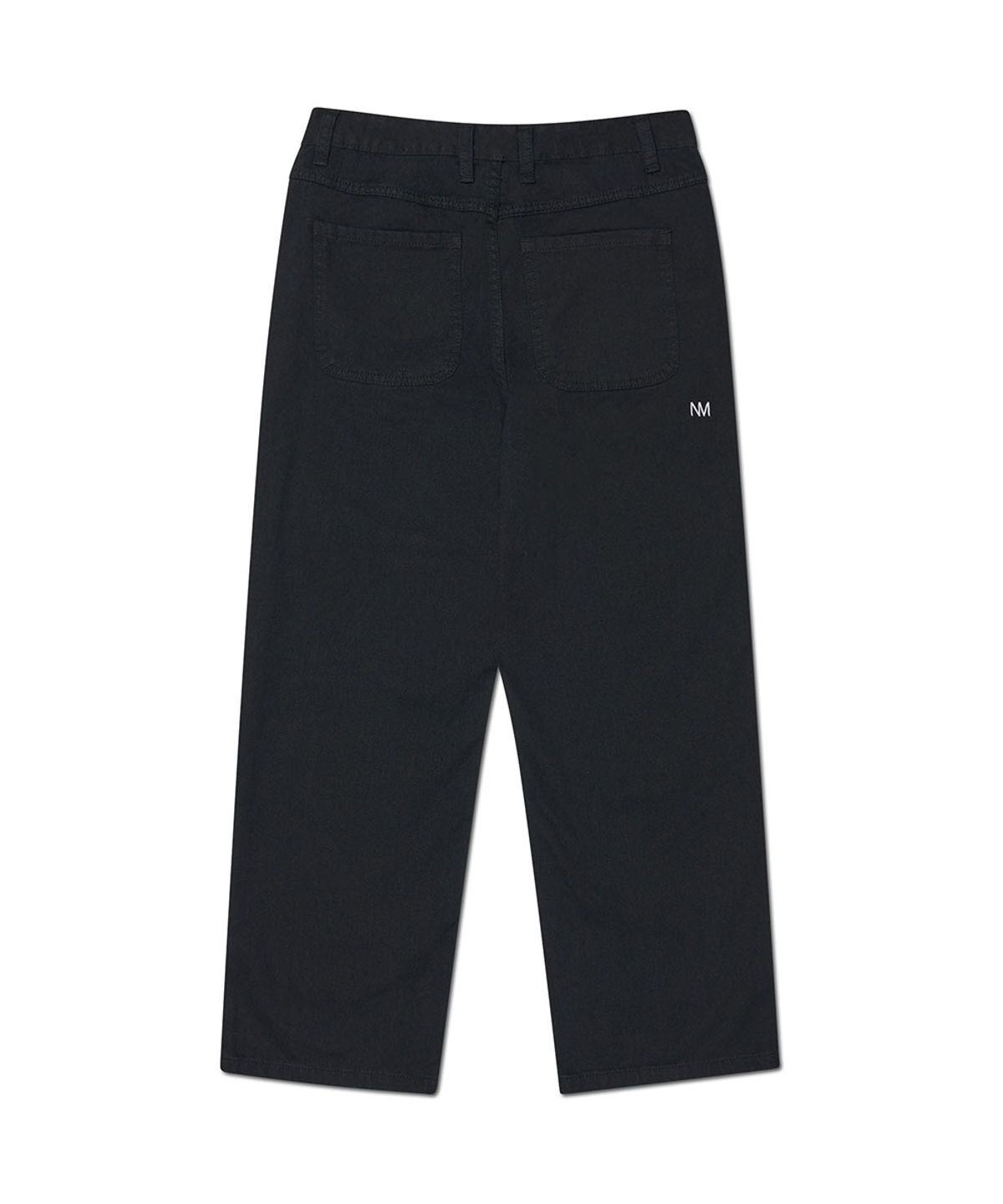 노매뉴얼(NOMANUAL) STRAIGHT WIDE COTTON PANTS - BLACK
