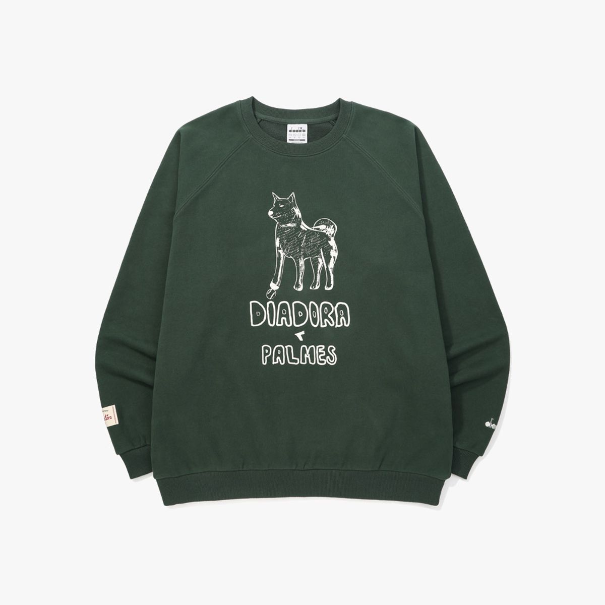 디아도라(diadora) [DIADORA by PALMES] 그래픽 맨투맨 GREEN