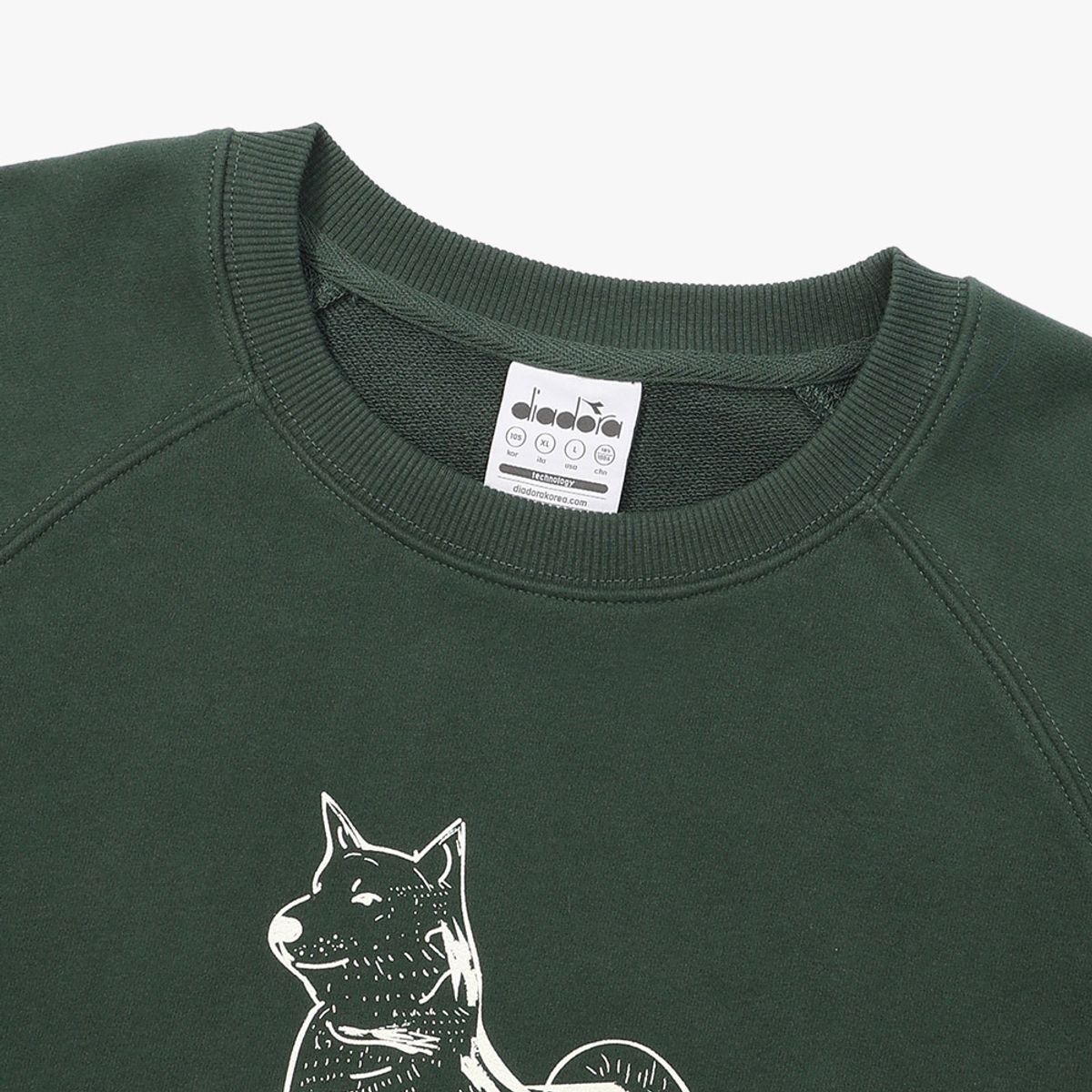 디아도라(diadora) [DIADORA by PALMES] 그래픽 맨투맨 GREEN