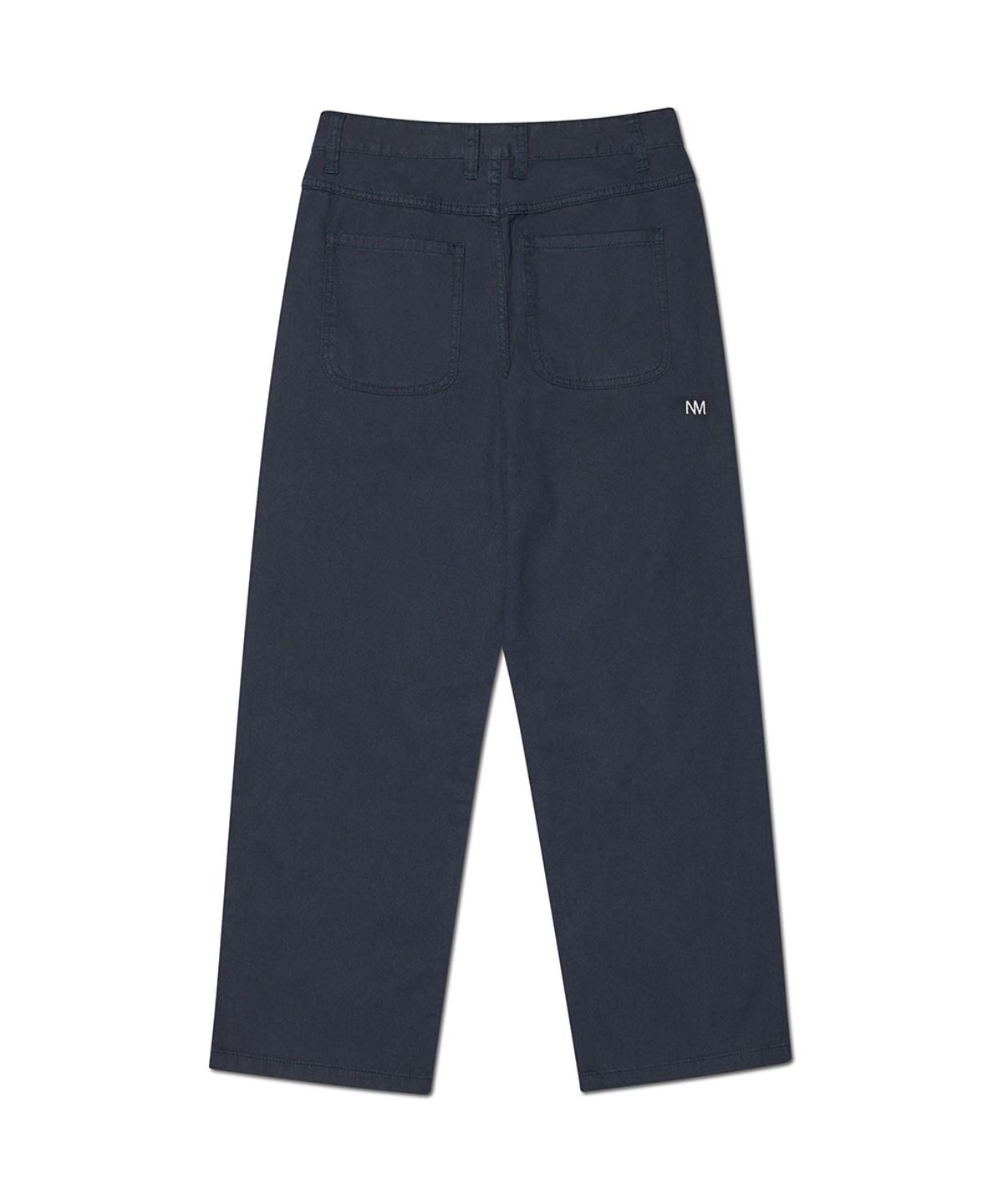 노매뉴얼(NOMANUAL) STRAIGHT WIDE COTTON PANTS - NAVY