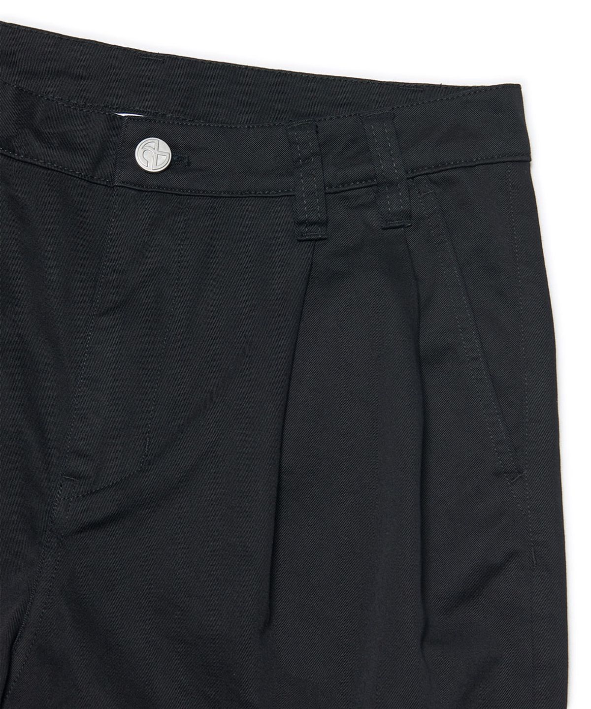 노매뉴얼(NOMANUAL) PAINTED TWO TUCK PANTS - BLACK