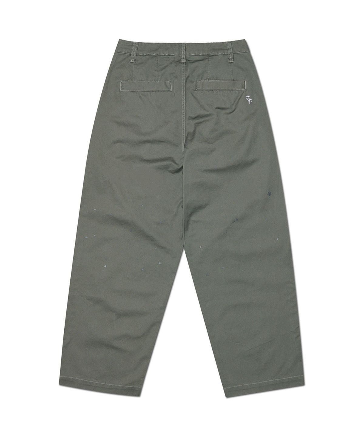 노매뉴얼(NOMANUAL) PAINTED TWO TUCK PANTS - KHAKI GRAY