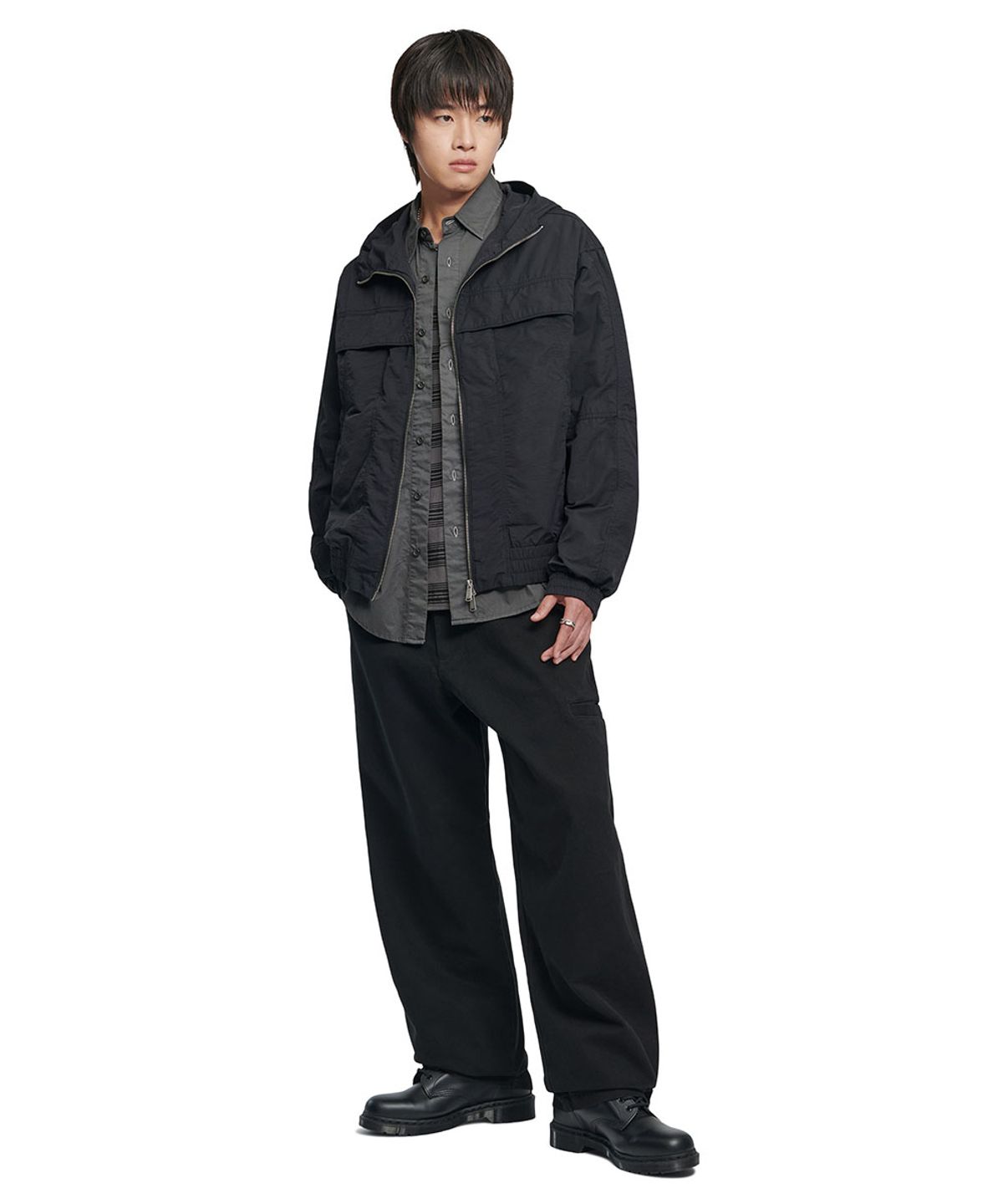 노매뉴얼(NOMANUAL) HEAVY COTTON WORK PANTS - BLACK