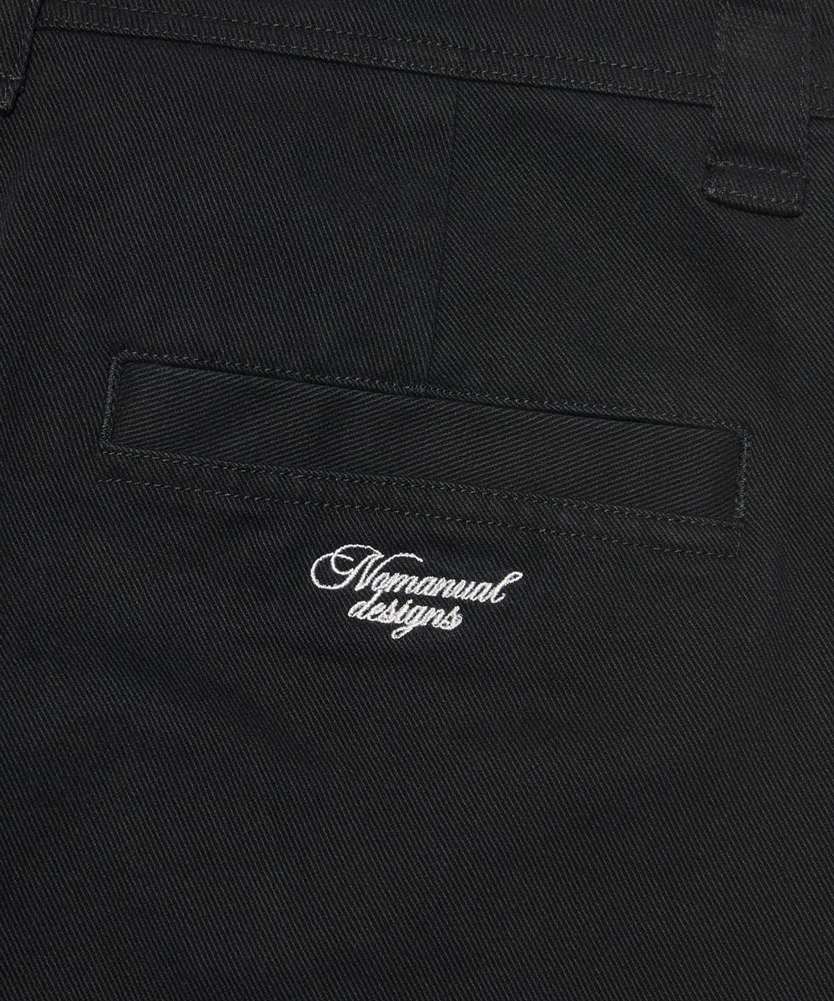 노매뉴얼(NOMANUAL) HEAVY COTTON WORK PANTS - BLACK