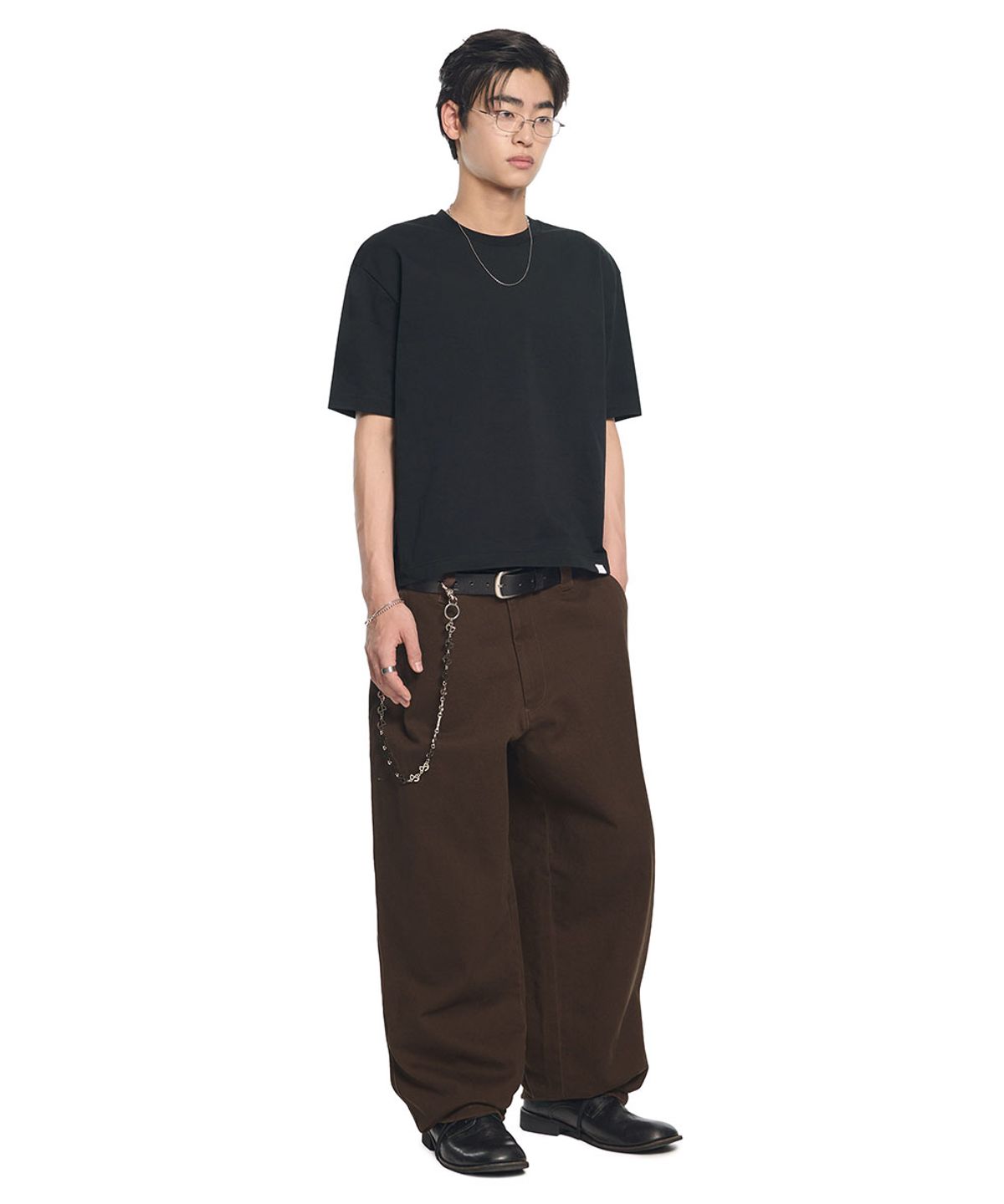 노매뉴얼(NOMANUAL) HEAVY COTTON WORK PANTS - DARK BROWN
