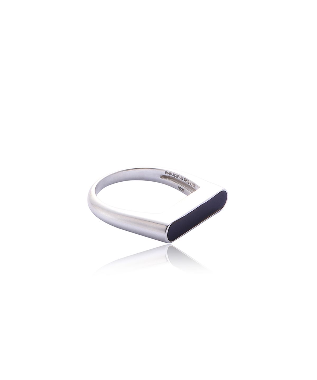 그라스마티네(GRASSE MATINEE) Bar Stone Ring Black