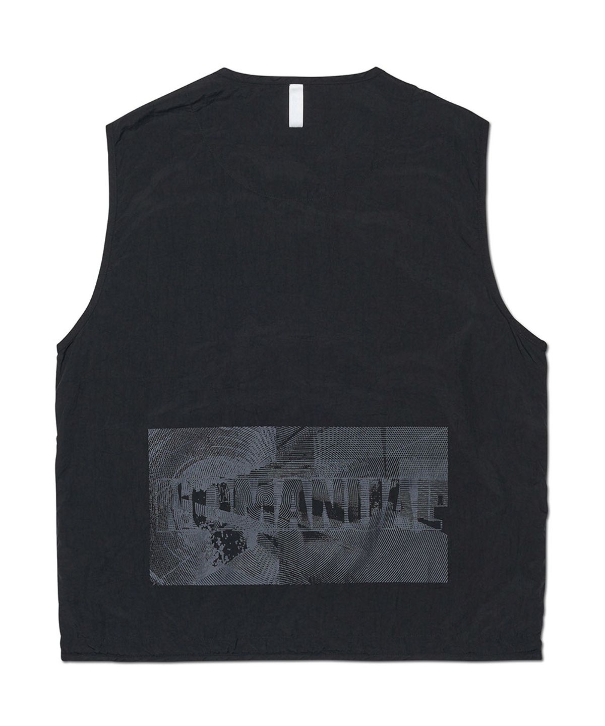 노매뉴얼(NOMANUAL) GRAPHIC NYLON VEST - BLACK