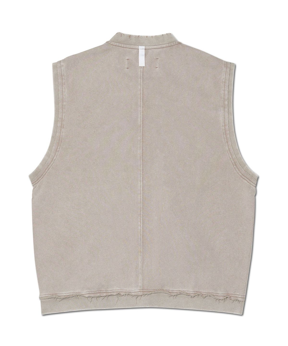노매뉴얼(NOMANUAL) EMBLEM SWEAT VEST - WASHED BEIGE