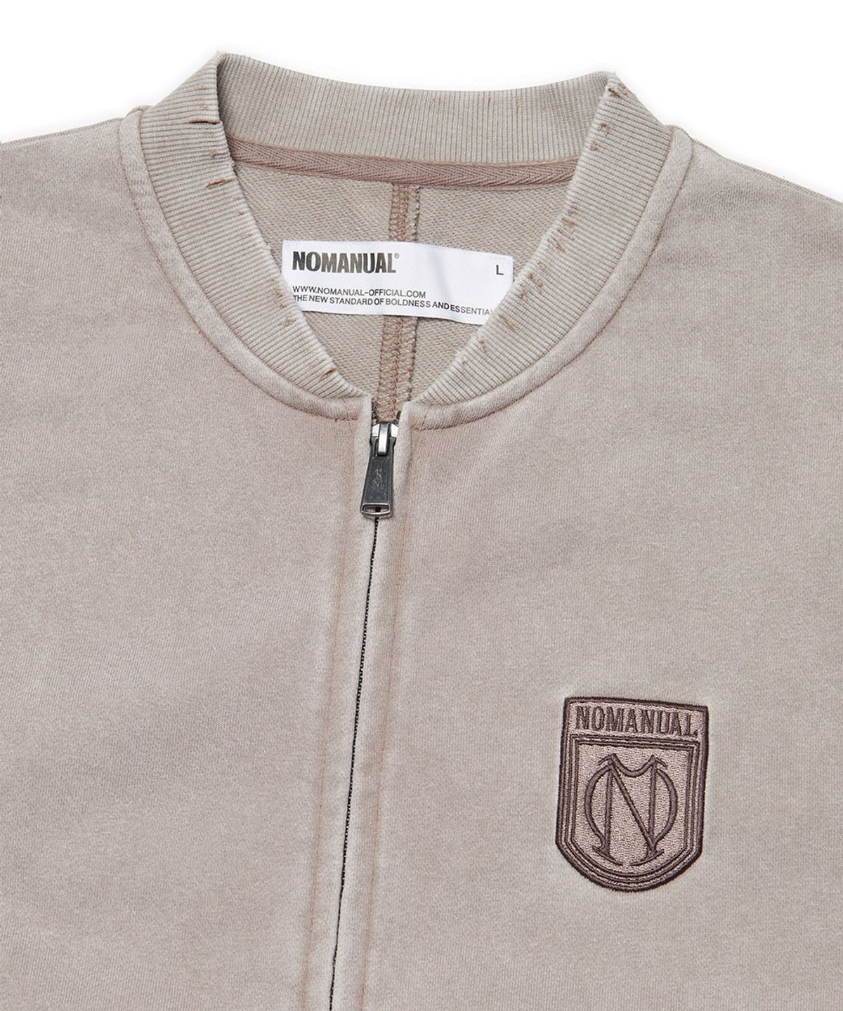 노매뉴얼(NOMANUAL) EMBLEM SWEAT VEST - WASHED BEIGE