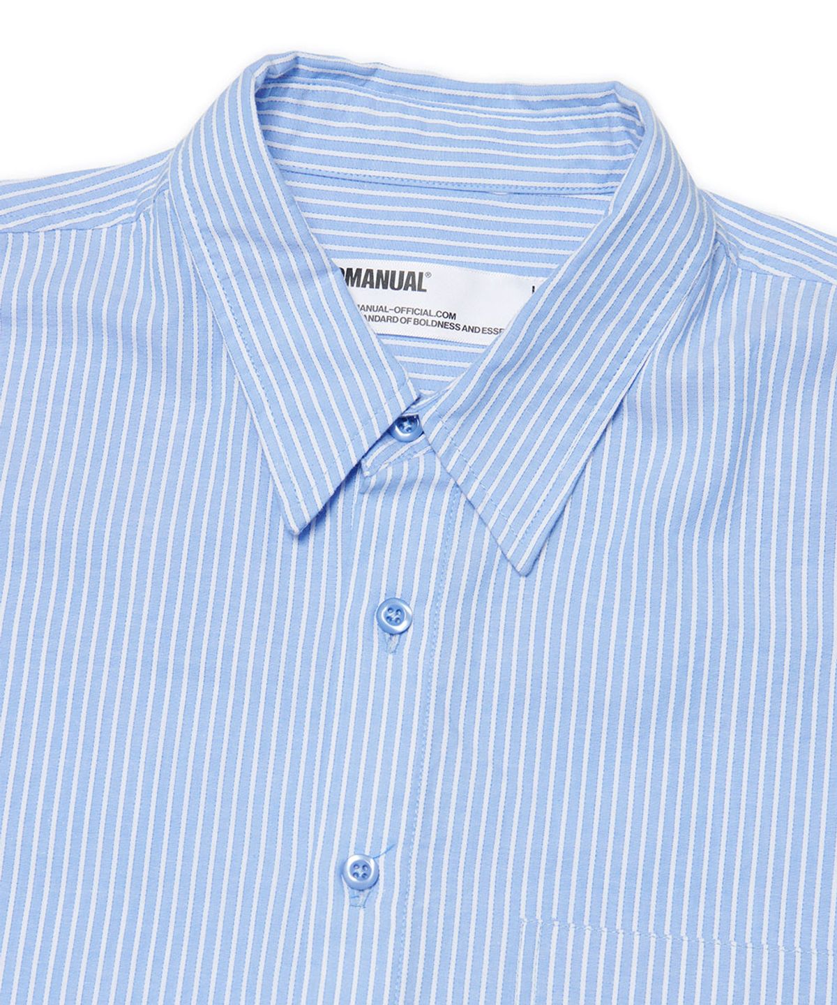 노매뉴얼(NOMANUAL) STRIPED SHIRT - BLUE