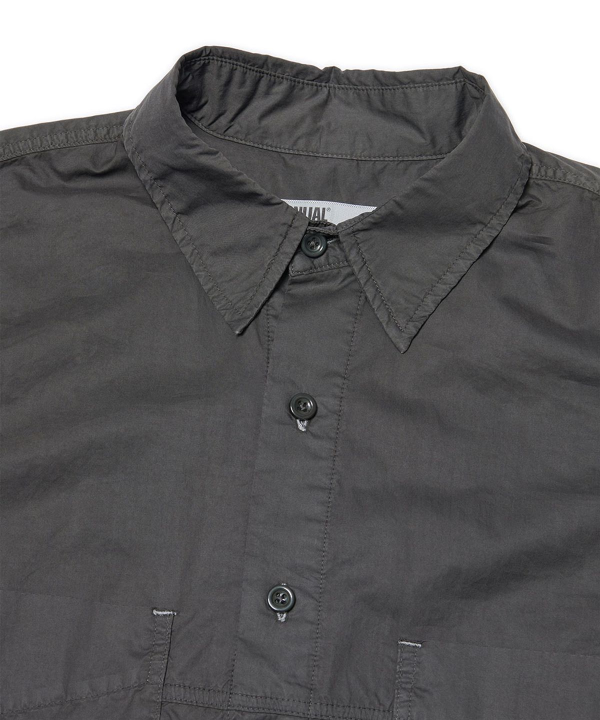 노매뉴얼(NOMANUAL) OVERDYED SHIRT - WASHED BLACK