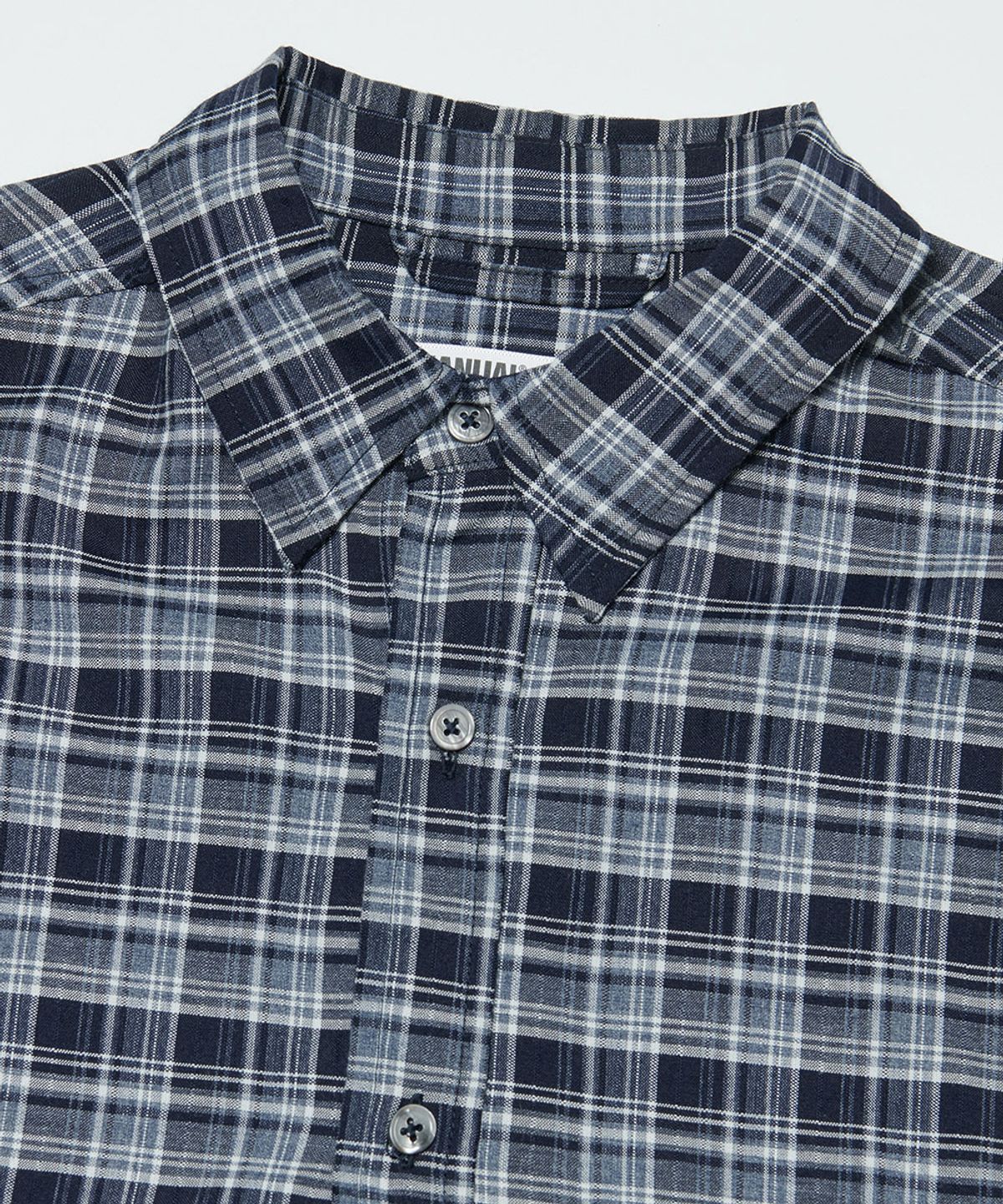노매뉴얼(NOMANUAL) PAINTED PLAID SHIRT - NAVY